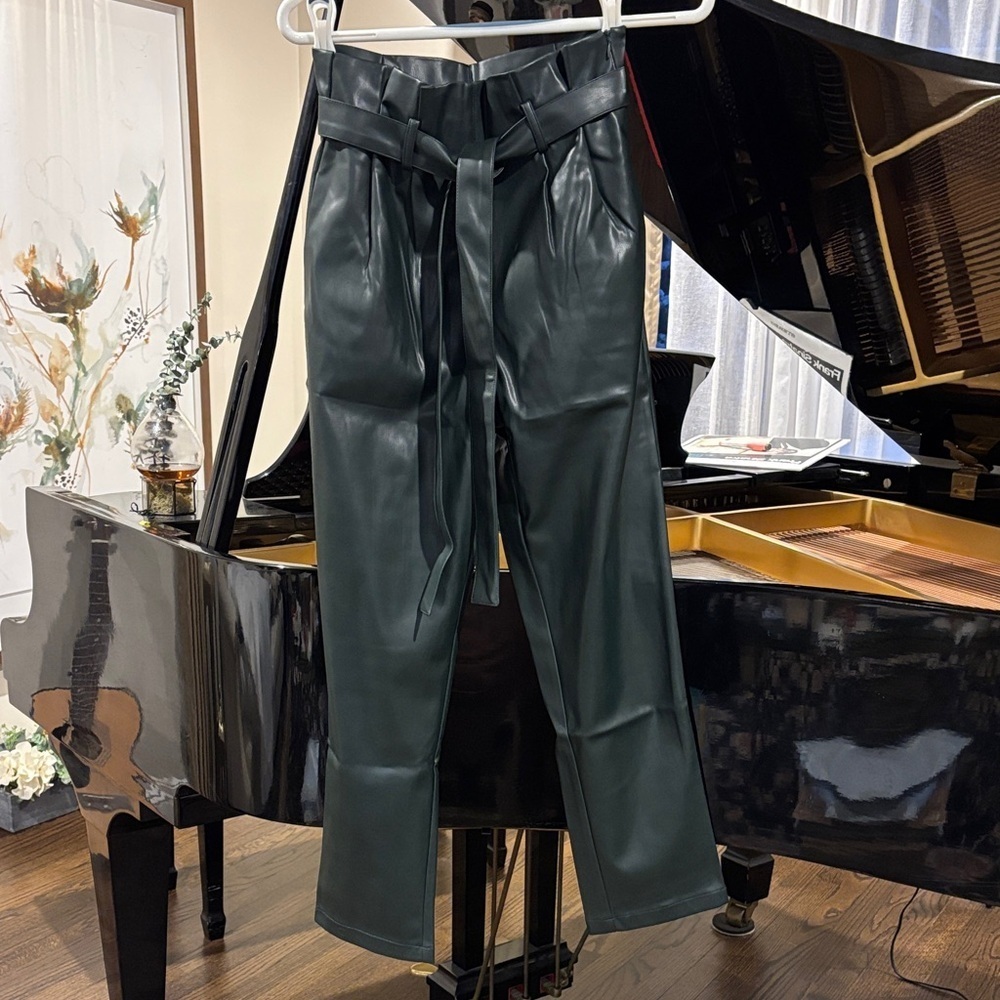 Dolce Cabo Dark Green Vegan Leather Pants